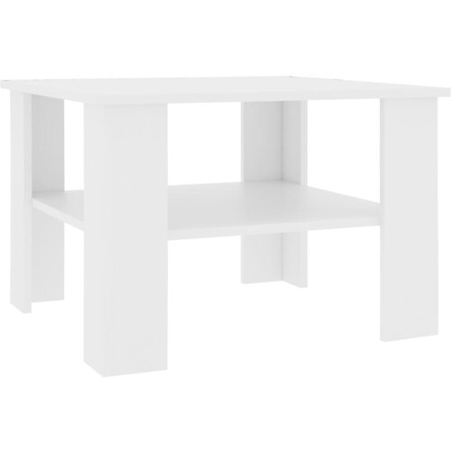 Maison Chic Klubska mizica - kavna mizica - Nizka mizica bela 60x60x42 cm iverna plo&amp;scaron;ča, (21753845) Slike
