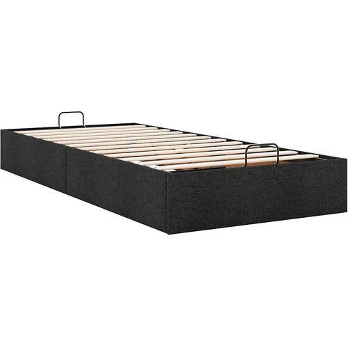 VidaXL otomanski okvir kreveta bez madraca crni 80x200 cm od tkanine Slike