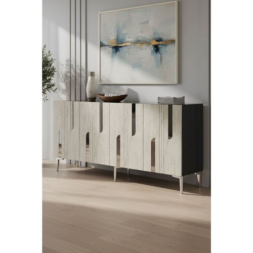 Hanah home komoda Nota 150, 150 cm, antracit / travertin / srebrna Cene