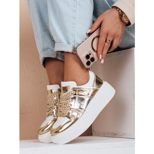 DStreet Sneakersy damskie na platformie HYPERWAY złote Cene