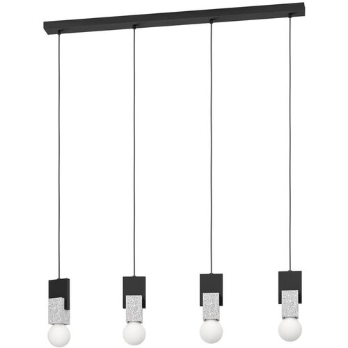 Eglo viseća lampa LOBATIA 4xE27 92,5 cm crna teraco 99532 Slike