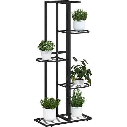  Stalak za cvijeće s 5 razina 43 x 22 x 98 cm crni metalni Slike