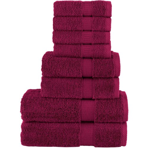 VidaXL Komplet brisač iz bombaža 6-delni bordo 600 gsm 100% bombaž Slike