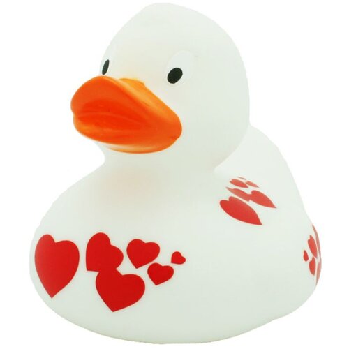 Lilalu Patkica - White With Red Hearts - Rubber Duck Cene