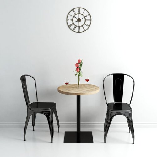 The Living Store Bistro miza mediapan in jeklo okrogla 60x75 cm barva hrasta - Jedilna Miza, (21660625) Cene