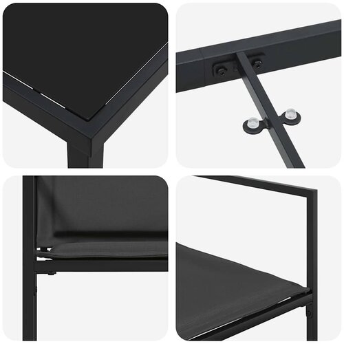  Vrtni set za objed 5 pcs Crna 140 x 70 x 73 cm Slike