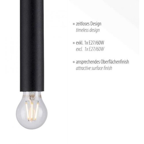 LEUCHTEN DIREKT 15617-18 - Viseći luster na sajli BRUNA 1xE27/60W/230V crna Slike
