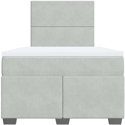 VidaXL Krevet s oprugama i madracem svjetlosivi 120x190 cm bar&amp;scaron;unasti Slike