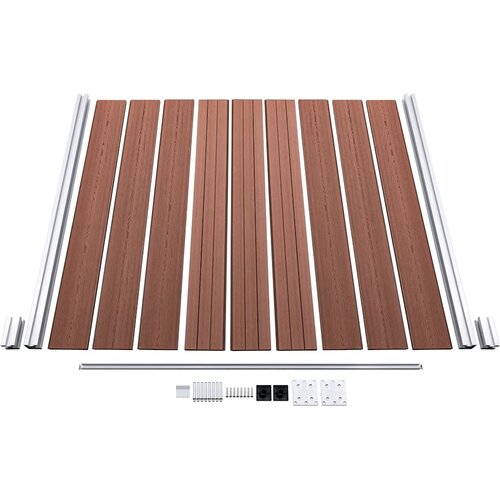  Set WPC ograda 1 kvadratna + 1 kosa 273 x 186 cm smeđi Slike