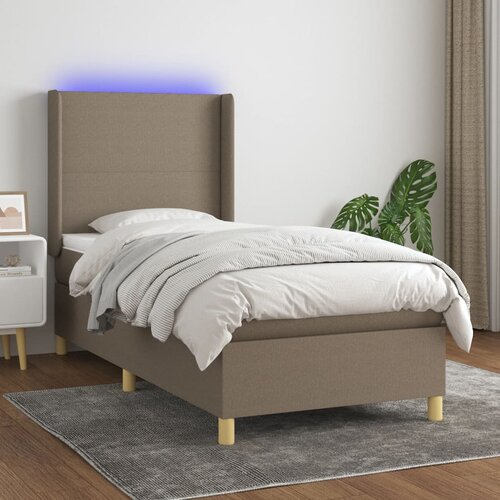The Living Store Box spring postelja z vzmetnico LED taupe 80x200 cm blago - Box Spring Postelja, (21519120) Cene
