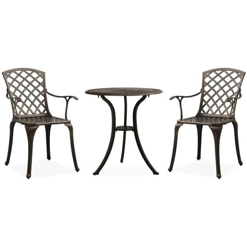  3-dijelni bistro set od lijevanog aluminija brončani Cijene