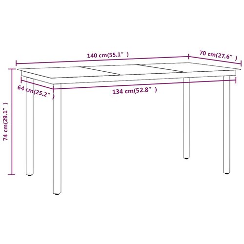  7-dijelni vrtni blagovaonski set s jastucima sivo-crni Siva Dužina stola 140 cm Slike
