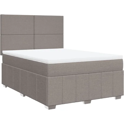 vidaXL Box spring postelja z vzmetnico taupe 140x190 cm blago, (21306699)