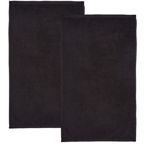 Catherine Lansfield Črne hitro sušeče frotirne bombažne brisače v kompletu 2 ks 90x140 cm Quick Dry – Cene