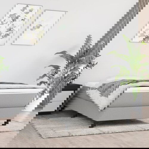 VidaXL Box spring postelja z vzmetnico svetlo siva 90x190 cm blago Slike