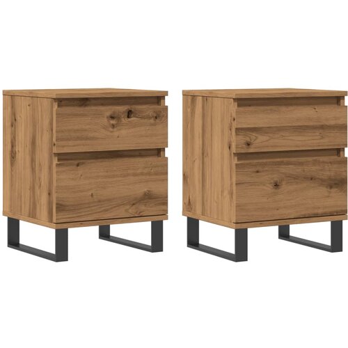Maison Chic Dvo delni komplet Nočne omarice - Nočne mize artisan hrast 40x35x50 cm inženirski les, (21689101) Slike