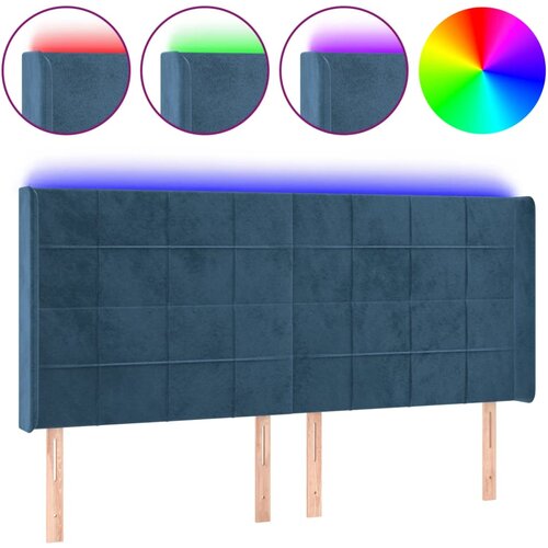 Maison Chic led posteljno vzglavje - vzglavna omarica - nočna omarica temno modro 203x16x118/128 cm žamet, (21711054) Cene