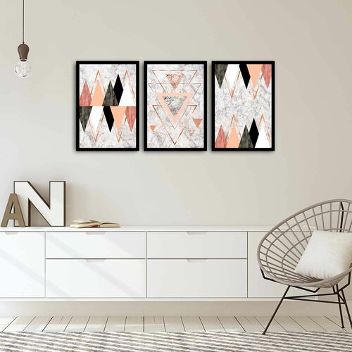 Wallity 3PSCT-03 multicolor decorative framed mdf painting (3 pieces) Slike