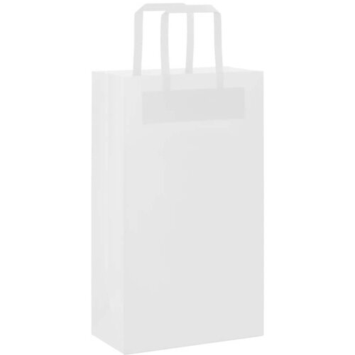  Papirnate vrećice 250 kom s ručkama bijele 21x11x36 cm Slike