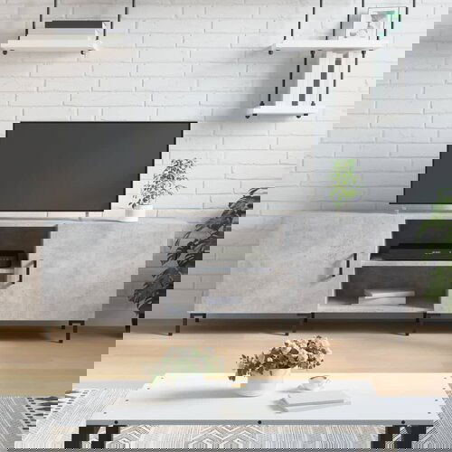 The Living Store TV omarica betonsko siva 150x30x50 cm inženirski les - TV Omarica, (21429874) Slike
