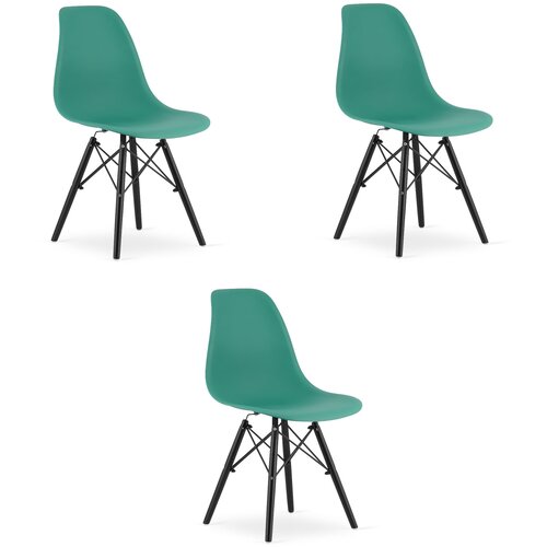 Brandless OSAKA stol zelene barve / noge črne x 3, (22030637) Slike