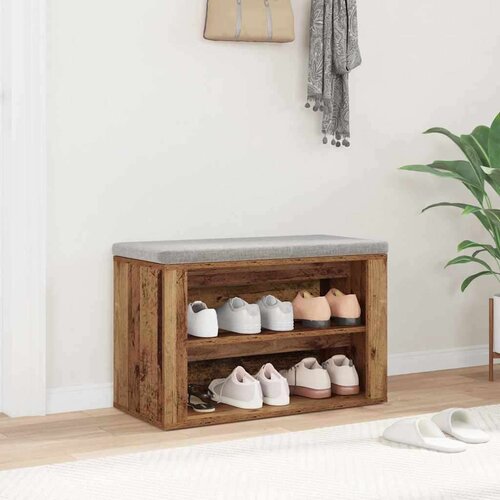 VidaXL polica za cipele staro drvo 75 x 35 x 45 cm konstruirano drvo Slike