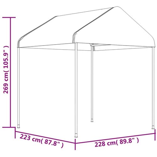 vidaXL Paviljon s streho bel 6,69x2,28x2,69 m polietilen Cene