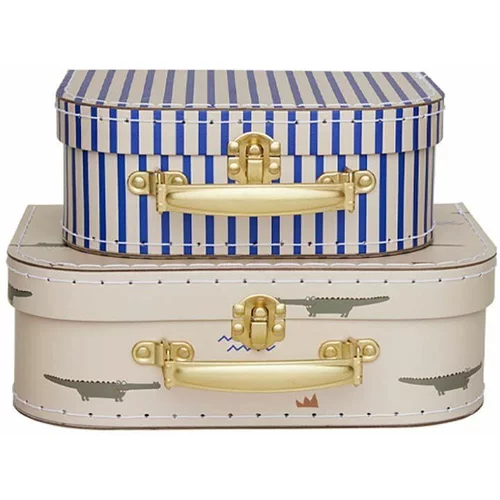 OYOY Set kutija Mini Suitcase Crocodile & Stripes 2-pack