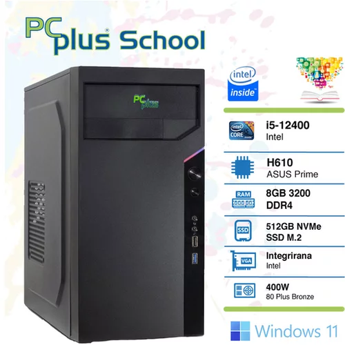 PCPLUS namizni računalnik School i5-12400 8GB 512GB NVMe SSD