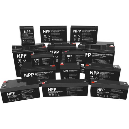 NPP NP12V-9Ah-T1, AGM BATTERY, C20=9AH, T1, 151x65x94x100, 2,5KG, BLACK Cene