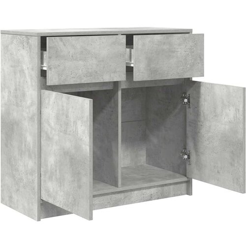 VidaXL Komoda s ladicama beton siva 80x34x76 cm konstruirano drvo Slike