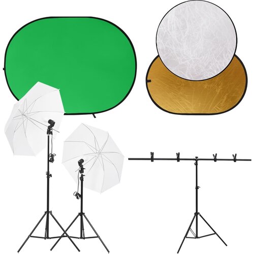 vidaXL komplet za fotografski studio z lučmi, platnom in reflektorjem Cene