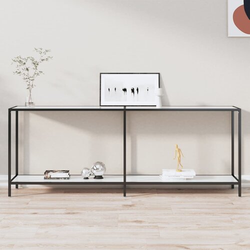 vidaXL Konzolni stol bijeli 200 x 35 x 75,5 cm od kaljenog stakla Cijene