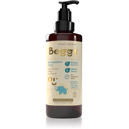 Beggs Organic Baby &amp;amp; Kids Butt Cleansing Milk čistilni losjon za dojenčke in otroke 200 ml Slike