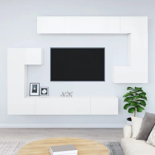 vidaXL Zidni TV ormarić bijeli visoki sjaj od konstruiranog drva