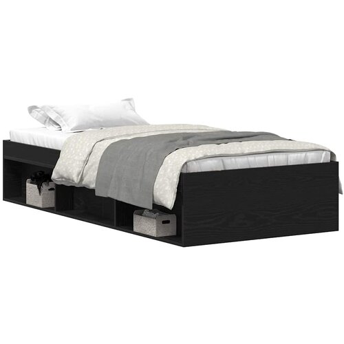 Maison Chic Postelja za odrasle - Posteljni Okvir brez vzmetnice črni hrast 90x200 cm inž. les, (22082422) Cene