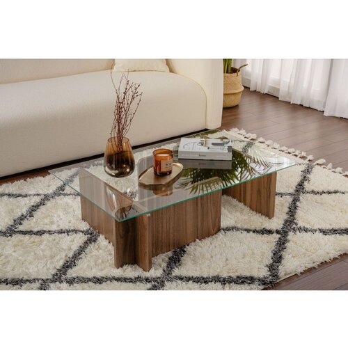 Hanah home stočić za dnevnu sobu flavio - walnut walnut coffee table Slike