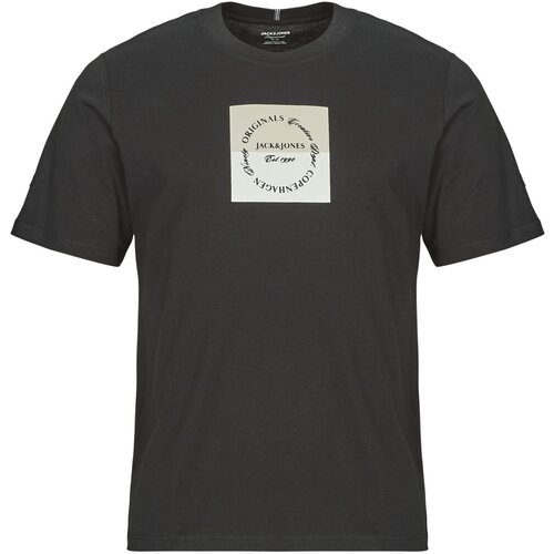 Jack & Jones Majice s kratkimi rokavi JORCATSKILLS SQUARE BRANDING Črna Cene