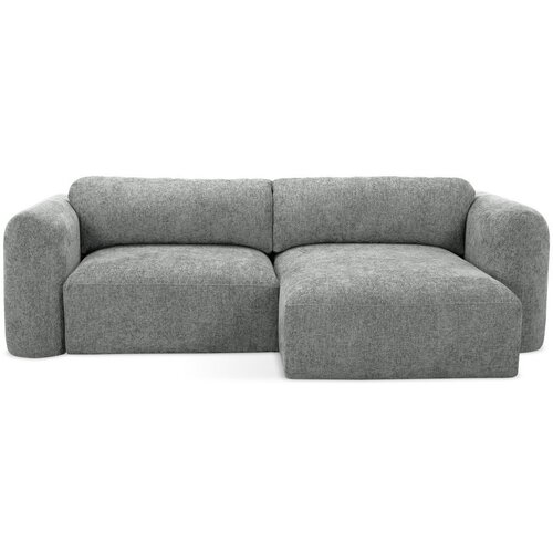 Makamii Siva sklopiva/s prostorom za odlaganje kutna garnitura od šenila (s desnim kutom/s ležaljkom) Mele – Cijene