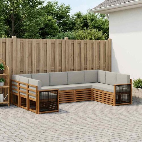  Set vanjskih sofa 7 kom. Prirodna i svjetlosiva Cijene