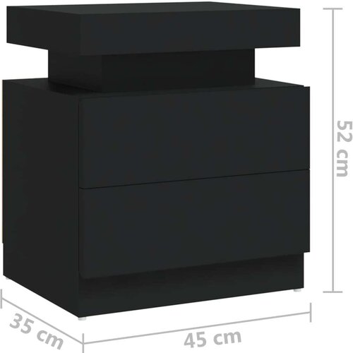 VidaXL noćni ormarić crni 45 x 35 x 52 od iverice Slike