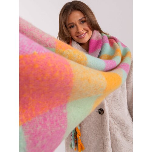 Fashion Hunters Pink and mint warm women&amp;#039;s scarf Slike