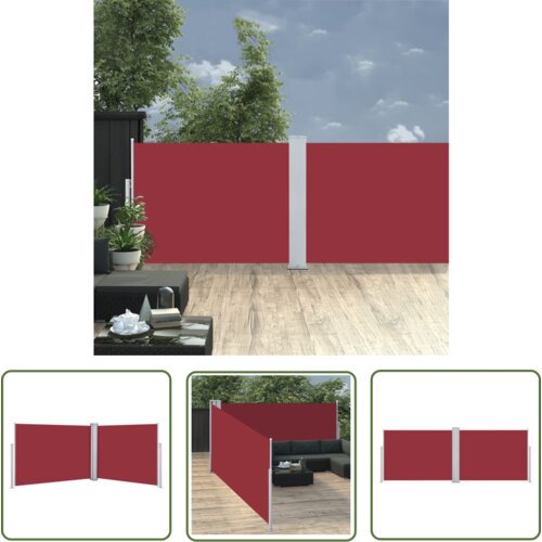  The Living Store Zložljiva stranska tenda rdeča 120x1000 cm - Stranska Tenda, (21743364) Slike