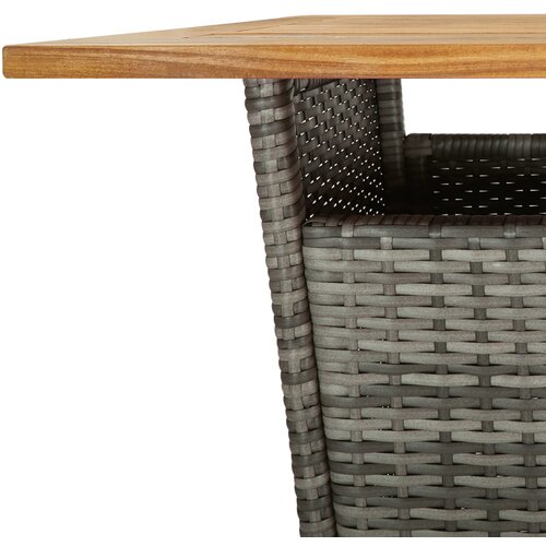  5-dijelni vrtni barski set od poliratana s jastucima sivi Siva 60 x 60 x 110 cm Slike