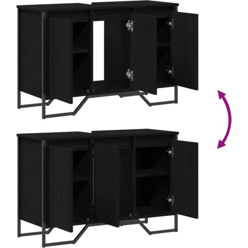  Kupaonski ormar za Lavabo - Umivaonik Crni hrast 91x35x60 cm Konstruirano drvo Slike