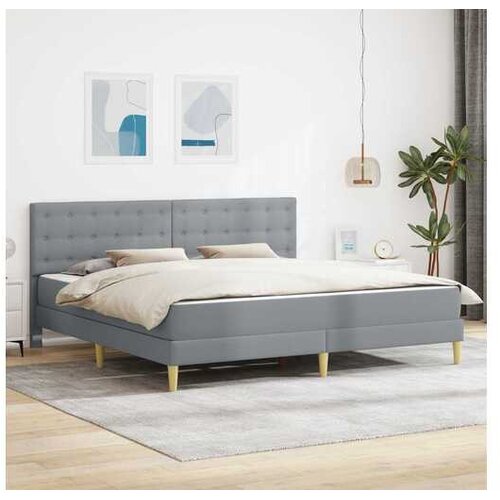 vidaXL Okvir kreveta s madracem Svjetlosiva 180 x 200 cm Tkanina - Svjetlosiva 180 x 200 cm Cijene
