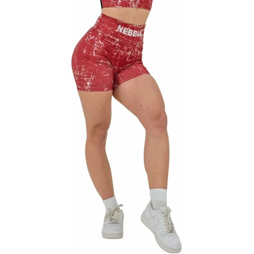 NEBBIA High Waisted Leggings Shorts 5" Hammies Red XS Fitnes hlače