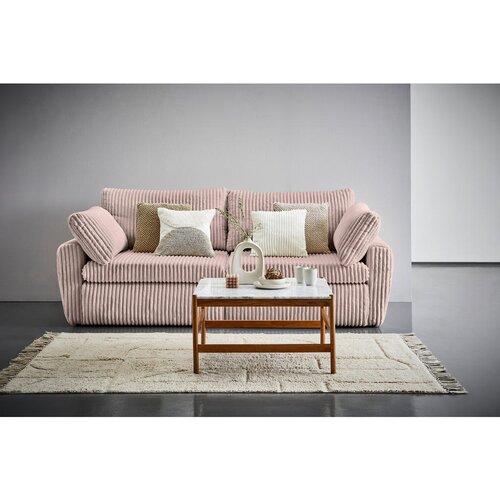 CARRYHOME ZOFA S POSTELJNO FUNKCIJO, roza tekstil Slike