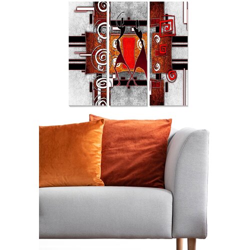 Wallity MDF1032088081 multicolor decorative mdf painting (3 pieces) Cene