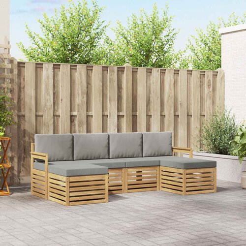  Set vanjskih sofa 5 pcs Bijela i svijetlosiva Cene